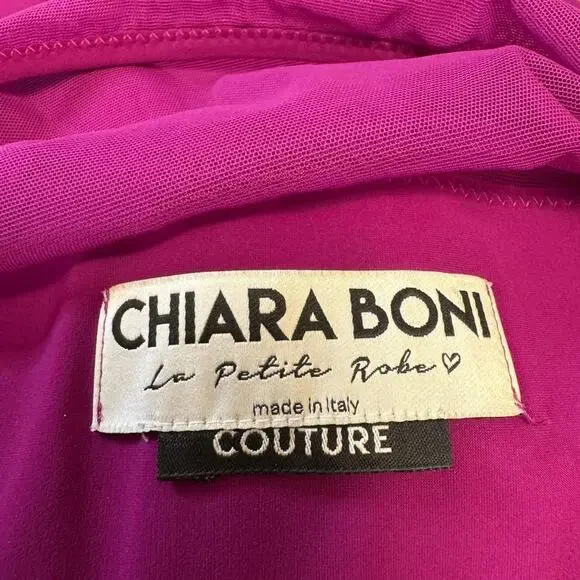 Chiara Boni Rich Purple Long Sleeve Dress